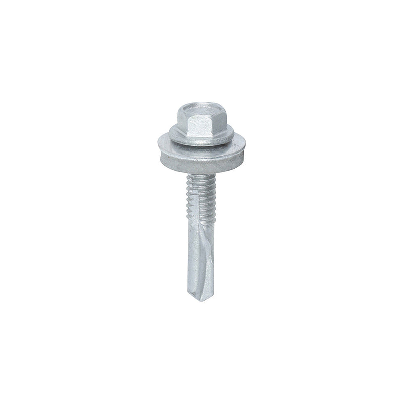 TIMCO Metal Construction Heavy Section Screws – Hex – EPDM Washer – Self-Drilling – Exterior – Silver Organic
