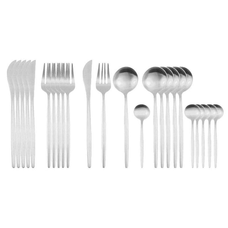 24Pcs 18/10 Stainless Steel Dinnerware Set