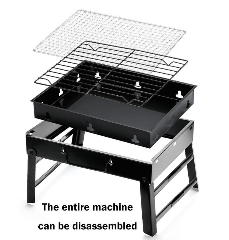 Portable Folding Charcoal Grill — Compact BBQ for Camping & Backyard