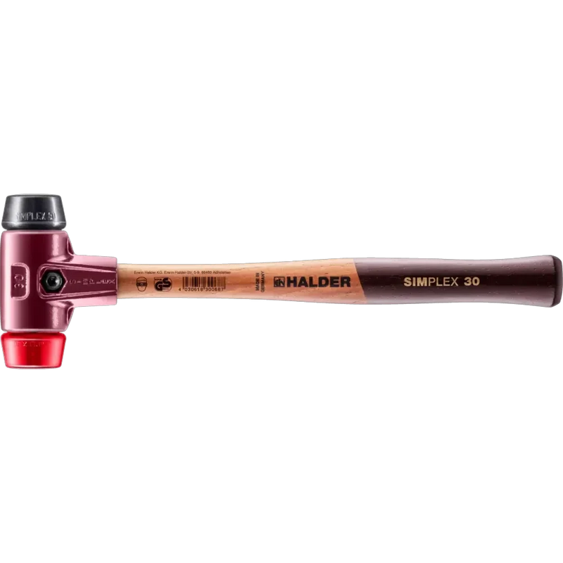 Halder Simplex soft-face mallet, cast iron housing - Rubber Composition / Plastic
