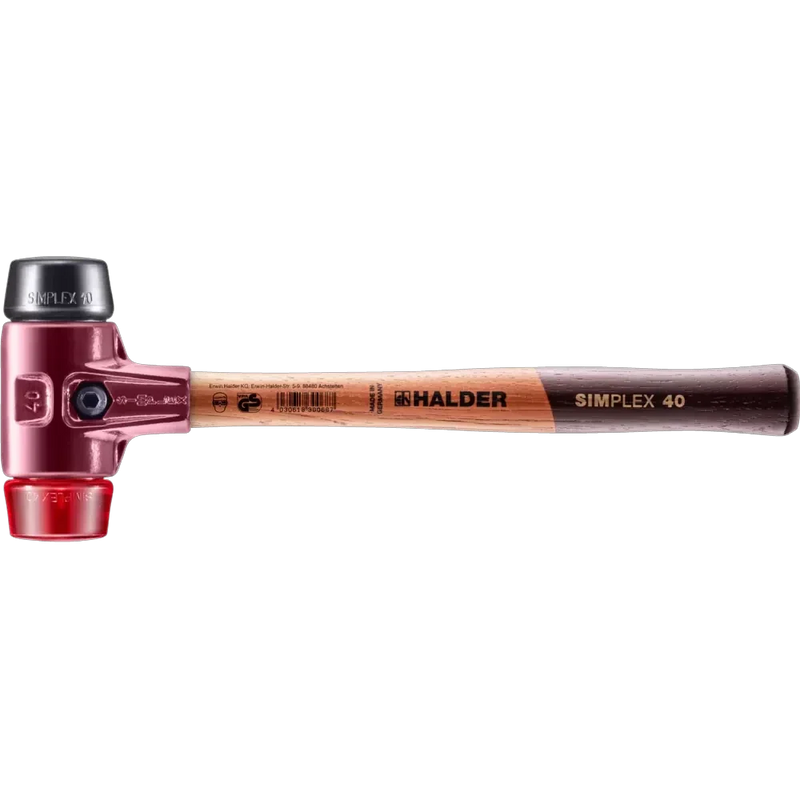 Halder Simplex soft-face mallet, cast iron housing - Rubber Composition / Plastic