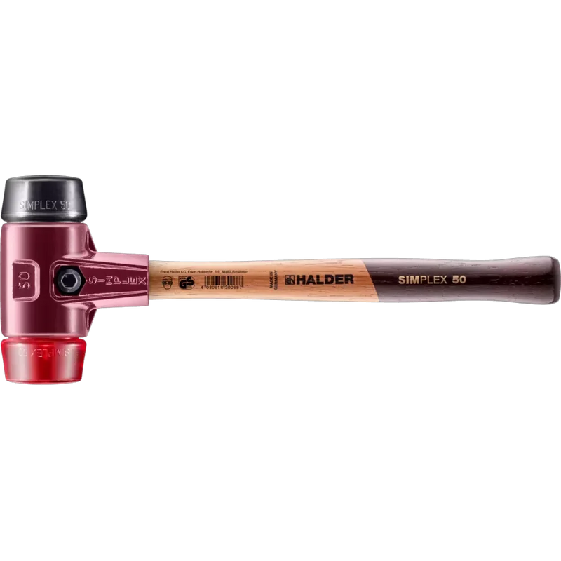 Halder Simplex soft-face mallet, cast iron housing - Rubber Composition / Plastic