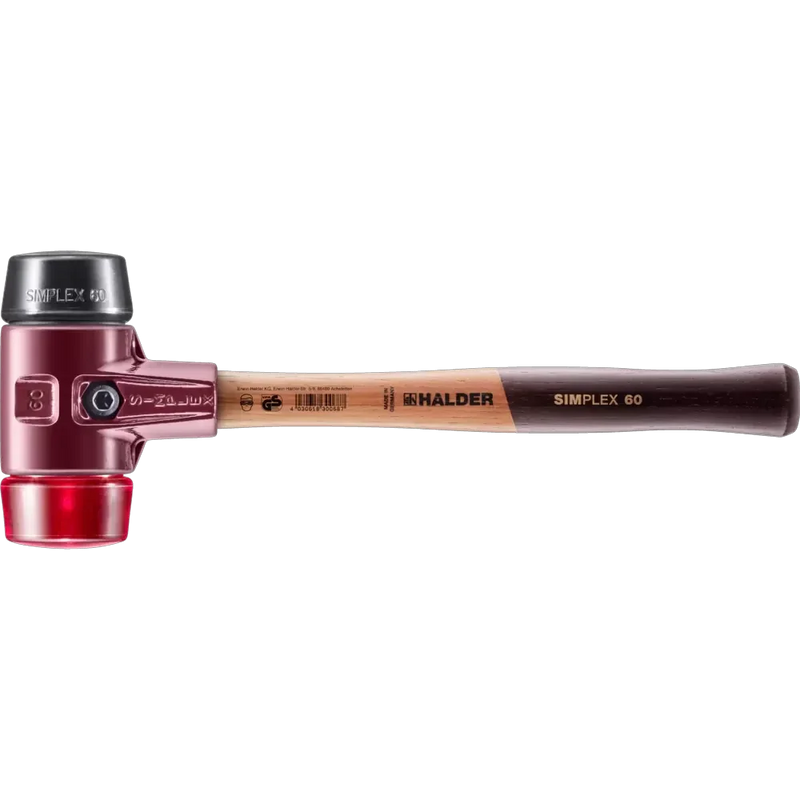 Halder Simplex soft-face mallet, cast iron housing - Rubber Composition / Plastic