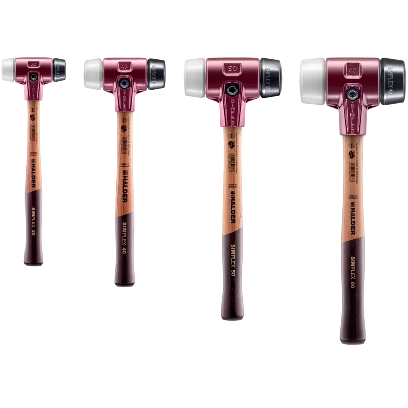 Halder Simplex soft-face mallet, cast iron housing - Rubber Composition / Superplastic