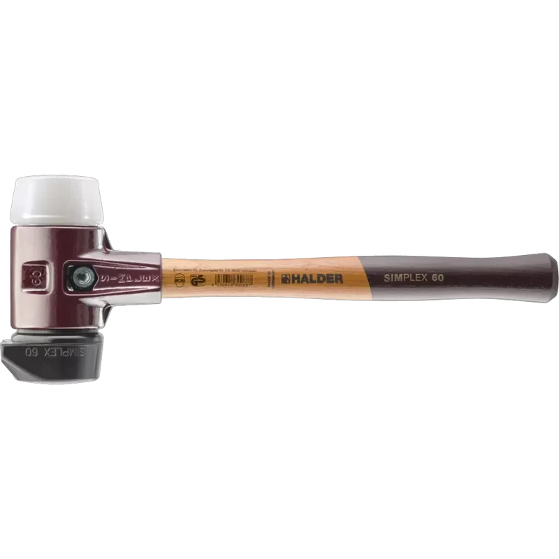 Halder Simplex soft-face mallet, cast iron housing - "Stand-Up" / Superplastic