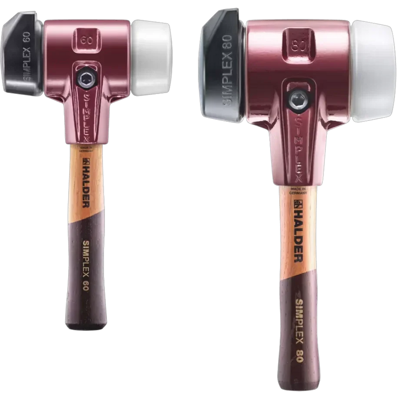 Halder Simplex soft-face mallet, cast iron housing - "Stand-Up" / Superplastic - Short Handle