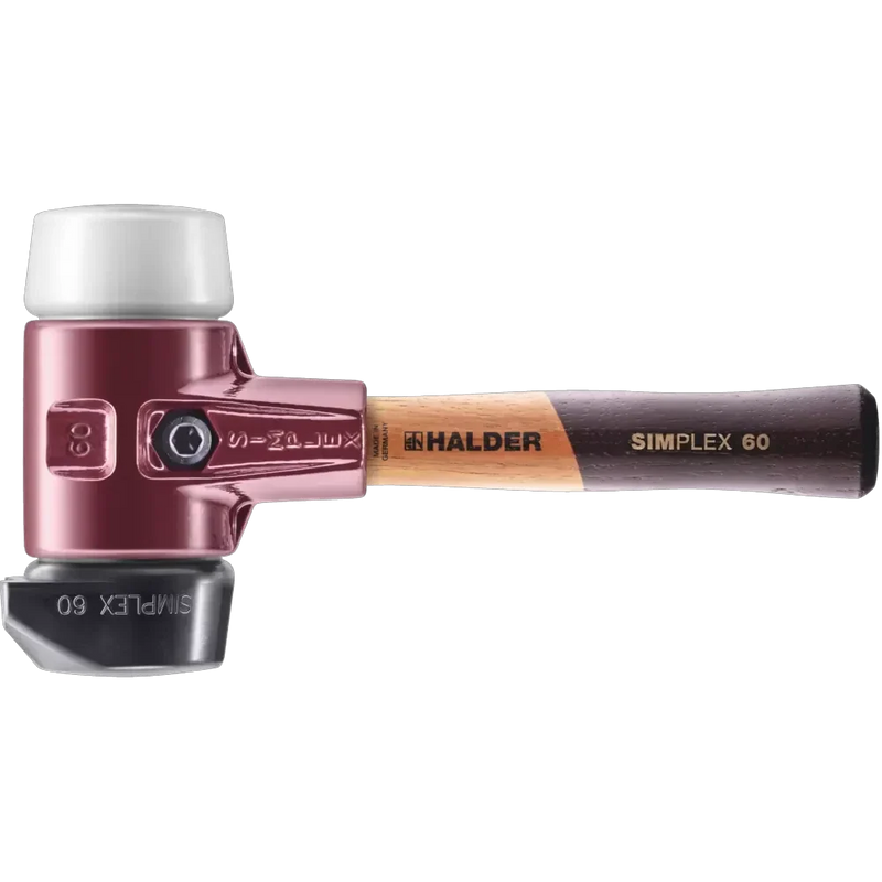 Halder Simplex soft-face mallet, cast iron housing - "Stand-Up" / Superplastic - Short Handle