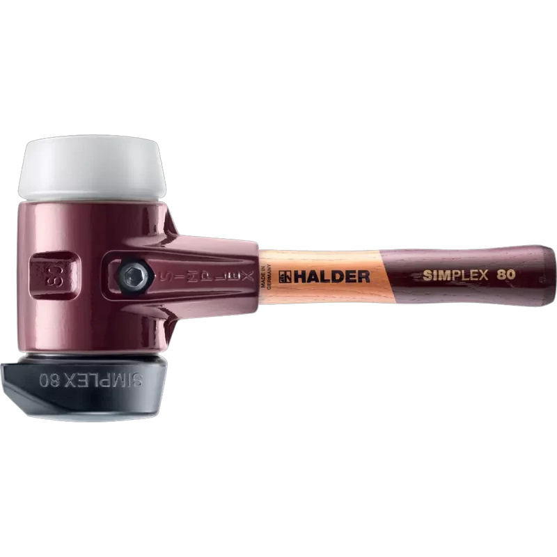 Halder Simplex soft-face mallet, cast iron housing - "Stand-Up" / Superplastic - Short Handle