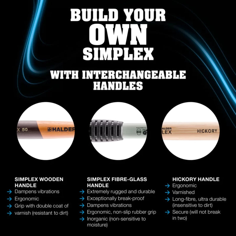 Halder Simplex soft-face mallet, cast iron housing - Rubber Composition / Superplastic