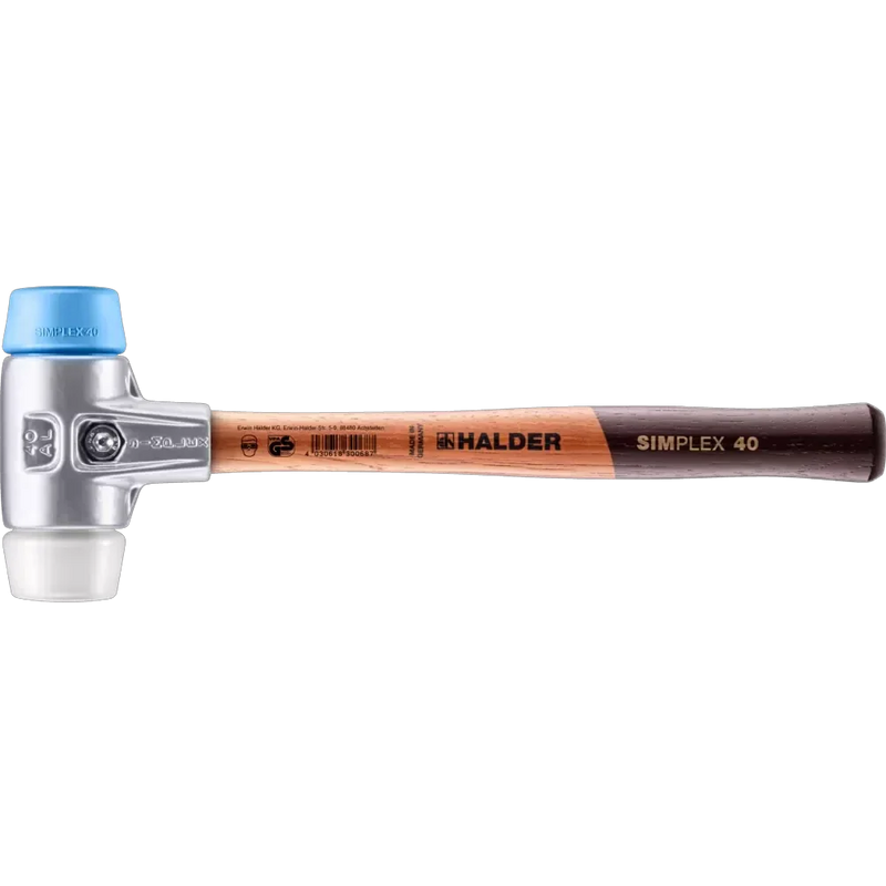 Halder Simplex soft-face mallet, aluminium housing - TPE-soft / Superplastic