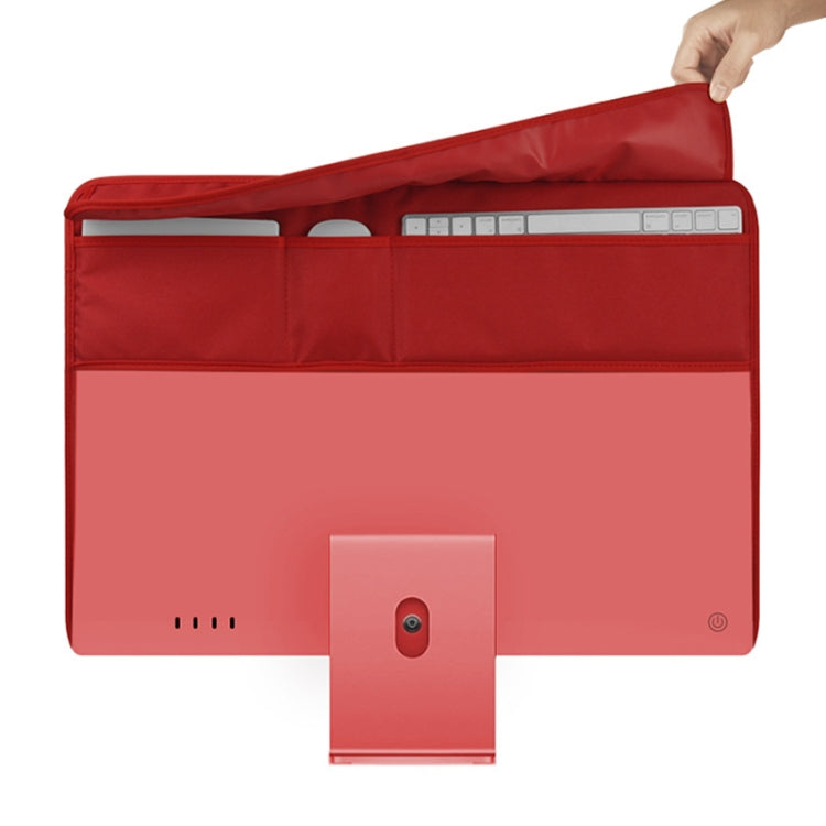 For 24 inch Apple iMac Portable Dustproof Cover Desktop Apple Computer LCD Monitor Cover with Storage Bag, 24 inch (Grey), 24 inch (Blue), 24 inch (Purple), 24 inch (Red), 24 inch (Black)