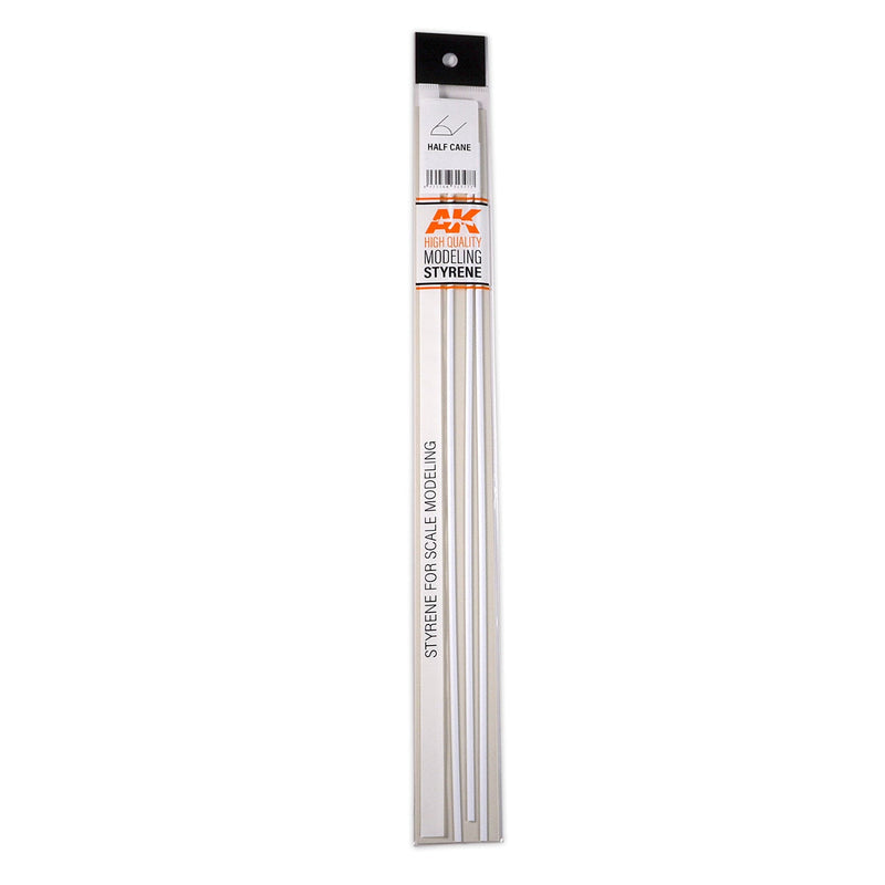 AK Interactive - Half Cane 1mm x 350mm - Styrene Strip