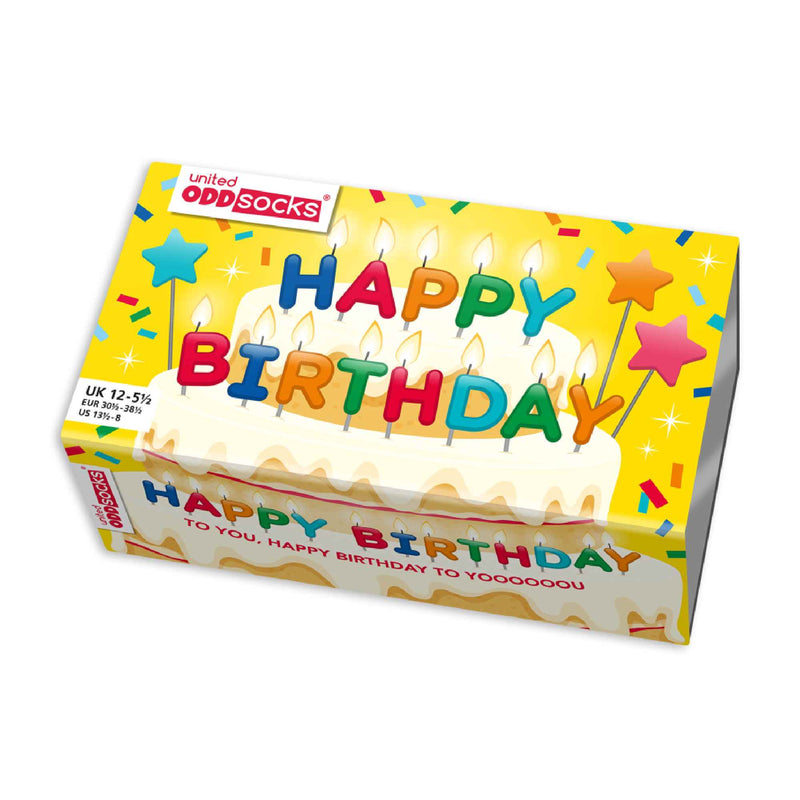 6 Pack Kids Happy Birthday Soft Novelty Odd Socks in Gift Box