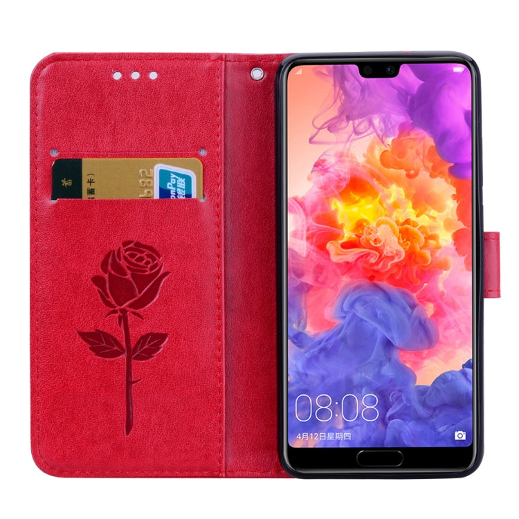Rose Embossed Horizontal Flip PU Leather Case for Huawei P20, with Holder & Card Slots & Wallet, For Huawei P20, Huawei P20