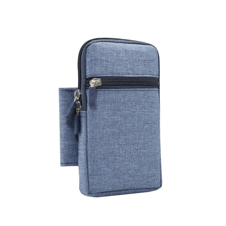 Single checked denim Multi-functional Universal Mobile Phone Waist Pack Case for 6.3 Inch or Below Smartphones