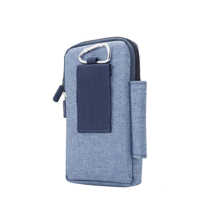 Single checked denim Multi-functional Universal Mobile Phone Waist Pack Case for 6.3 Inch or Below Smartphones