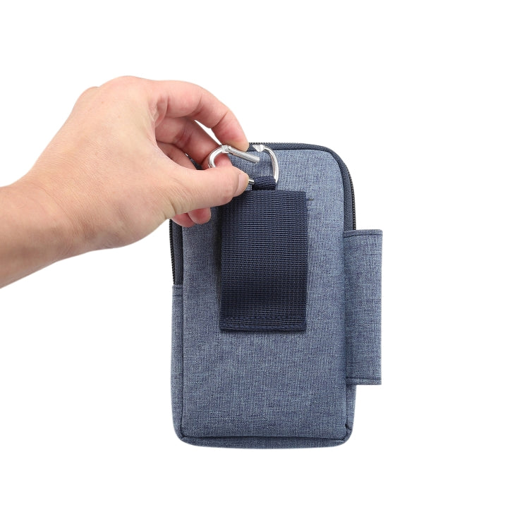 Single checked denim Multi-functional Universal Mobile Phone Waist Pack Case for 6.3 Inch or Below Smartphones