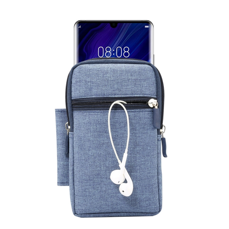 Single checked denim Multi-functional Universal Mobile Phone Waist Pack Case for 6.3 Inch or Below Smartphones
