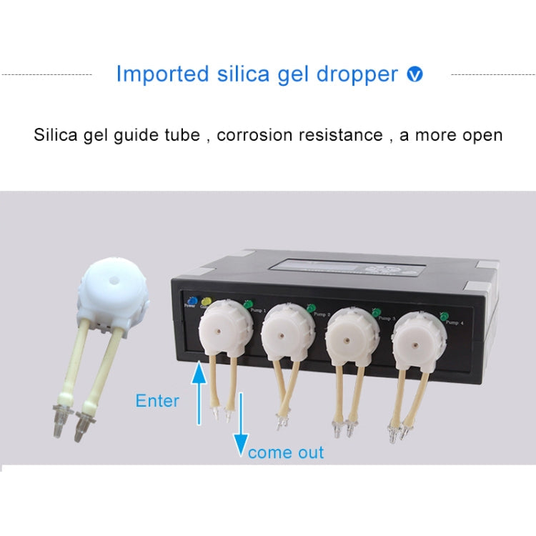 Jebao DP-4 7.5W Auto Dosing Pump Peristalsis Pump 4-Channel Dosing Aquarium Tank Coral Reef Automatic Feeder Liquid Dispenser, US Plug, DP-4 DP-4 7.5W