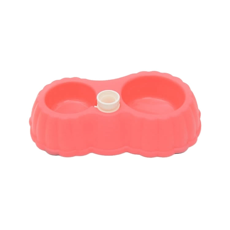 Pumpkin Shape Dog Cat Food Dish + Drinking Water Double Bowls with Automatic Water Dispenser, Size: S, Size: S  Green, Size: S  Magenta