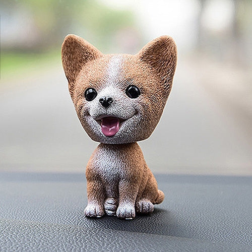 Shaking Head Dog Car Ornaments Resins Lovely Cartoon Dog New Year Gifts with Double-sided Adhesive Tape, Bulldog Cartoon Dog, Husky Dog Cartoon Dog, Corgi Dog Cartoon Dog, White Teddy Cartoon Dog, Brown Teddy Cartoon Dog, Yellow Teddy Cartoon Dog...