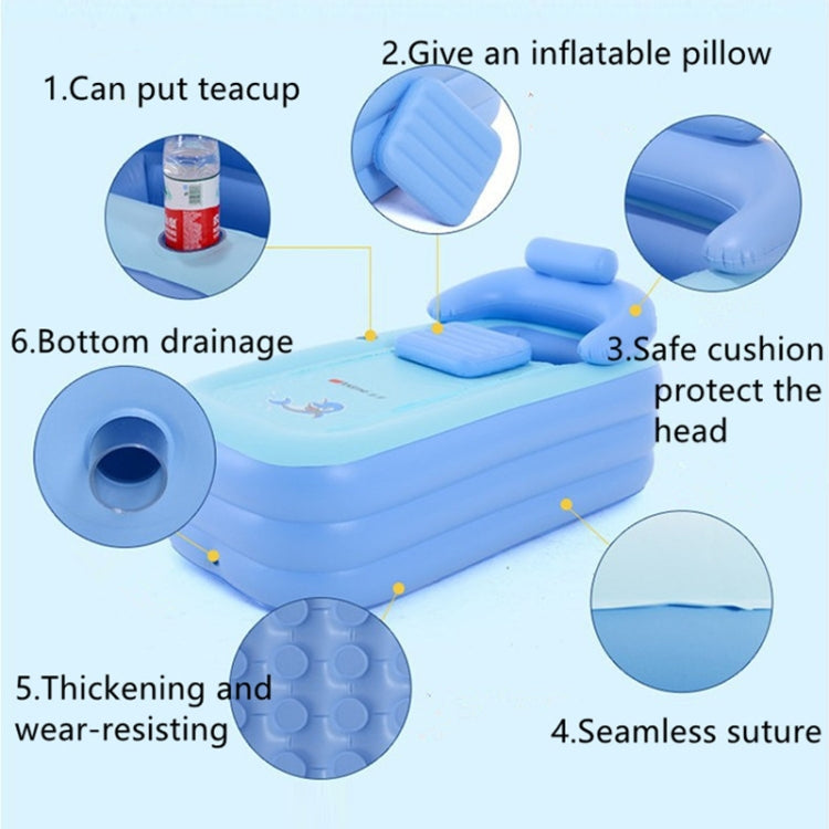 YT-038 Collapsible Sponge Bottom Inflatable Warm Bath Adult Bath Baby Swimming Pool with Charging Pump, Swimming Pool