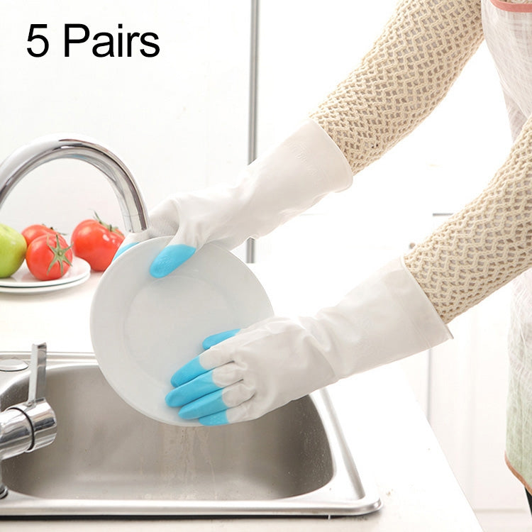 5 Pairs Sale Shark Housework Cleaning PVC Latex Gloves Waterproof Thicken Laundry Washing Gloves