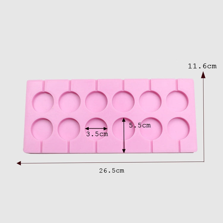 12-Capacity DIY Silicone Chocolate Molds(Lollipop Shape), Cow Shape, Lollipop Shape