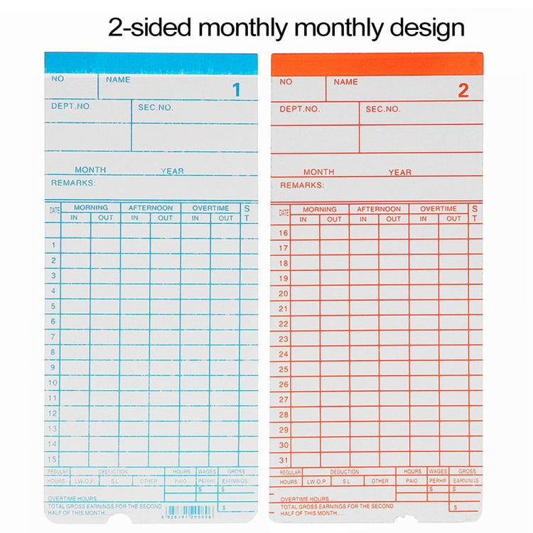 90 PCS Paper Time Card, Paper Time Card