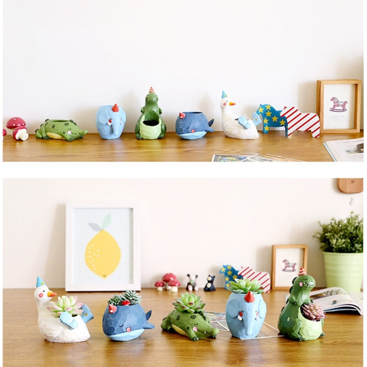 Lovely Home Garden Office Resin Cartoon Animal Shaped Plant Flower Pot Decoration Animal Flower Pots Planter, Animal Shaped