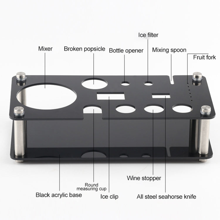 18 in 1 Cocktail Shaker Tools Setwith Acrylic Mount, , Capacity: 750ml, 750ml