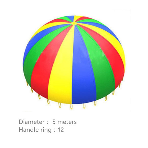 5m Children Outdoor Game Exercise Sport Toys Rainbow Umbrella Parachute Play Fun Toy with 12 Handle Straps for Families / Kindergartens / Amusement Parks, 5m  12 Handle Straps