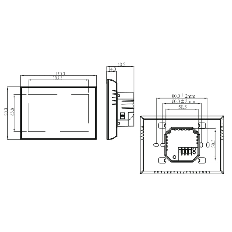 BHT-8000-GA-SS Brushed Stainless Steel Mirror Control Water Heating Energy-saving and Environmentally-friendly Smart Home Negative Display LCD Screen Round Room Thermostat without WiFi, without WiFi