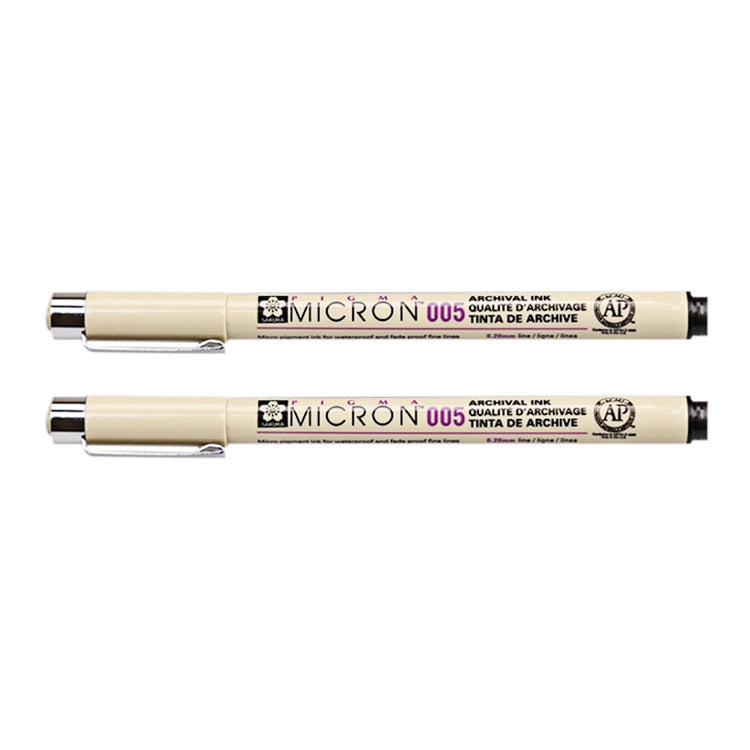 2 PCS Archival Pigment Ink Drawing Fineliner Pens Nib Manga Micron Pen, 0.3mm, 0.35mm, 0.45mm, 0.5mm, 0.25mm