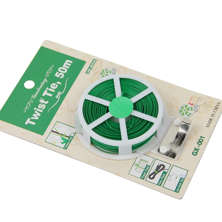 50m Gardening Accessories Tool Package Plastic Flower Wood Tie Line Twist Tie Reel Plant Tie-Line Spool with a Cutter, Package Plastic Flower Wood Tie Line