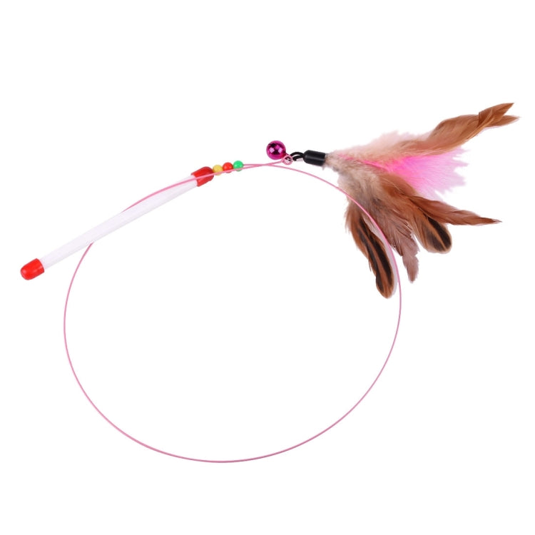 Steel Wire Teasing Feather Wand Pet Toy, Steel Wire