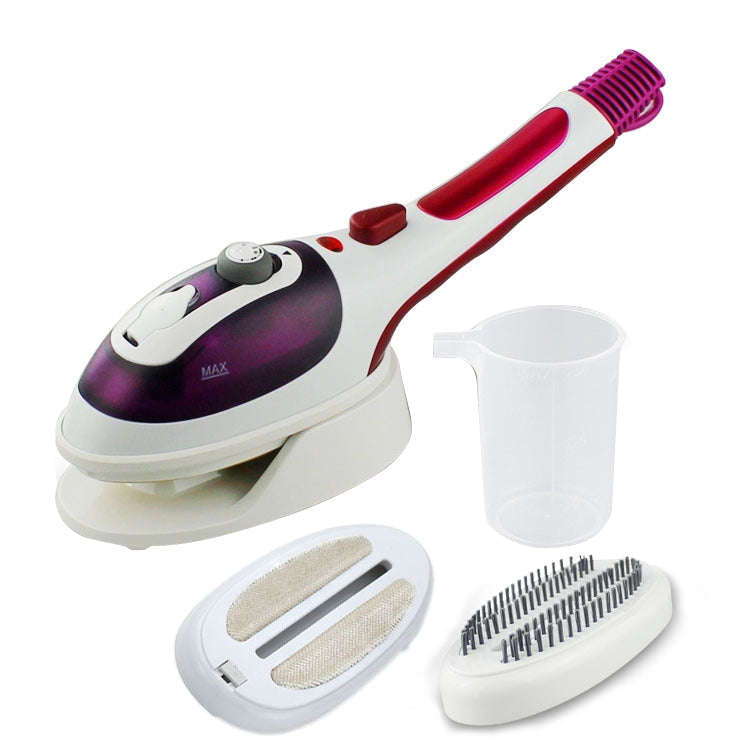 Multifunction Household Handheld Steamer Travel Portable Hand - Held Steam Hanging Hot Machine Ceramic Bottom with Flannelette Brush & Hair Brush & Measuring Cup,US Plug, US Plug Purple