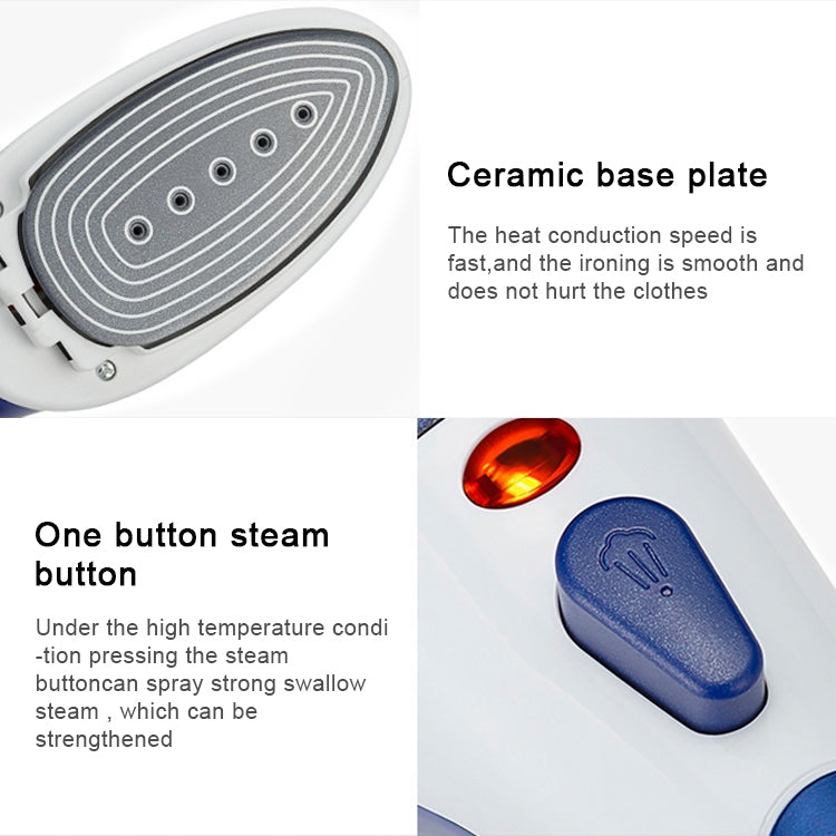 Multifunction Household Handheld Steamer Travel Portable Hand - Held Steam Hanging Hot Machine Ceramic Bottom with Flannelette Brush & Hair Brush & Measuring Cup,US Plug, US Plug Purple