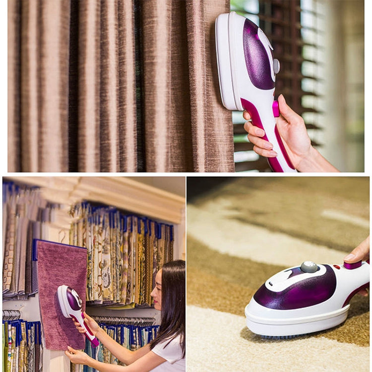 Multifunction Household Handheld Steamer Travel Portable Hand - Held Steam Hanging Hot Machine Ceramic Bottom with Flannelette Brush & Hair Brush & Measuring Cup,US Plug, US Plug Purple