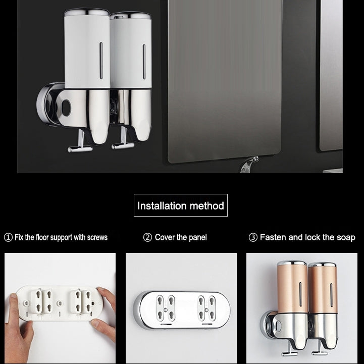 Hotel Shower Manual Dispenser Wall Mounted Washing Liquid Shampoo Soap Bottle, Capacity: 500ml, 500ml/Blue, 500ml/Purple, 500ml/Silver, 500ml/White, 500ml/Dark Red, 500ml/Green, 500ml/Gold