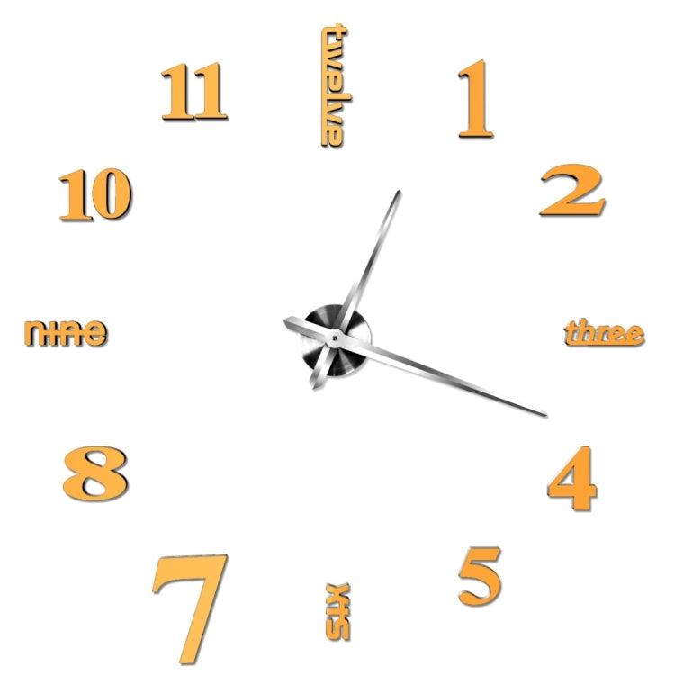 Creative 3D Mirror DIY Wall Sticker Clock, Size: 120*120cm, Size: 120*120cm(White), Size: 120*120cm(Yellow), Size: 120*120cm(Black)