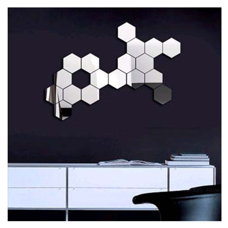 12 PCS 3D Hexagonal Mirror Wall Stickers Set, Size: 4*4cm, Size: 4*4cm (Black), Size: 4*4cm (Gold), Size: 4*4cm (Silver)