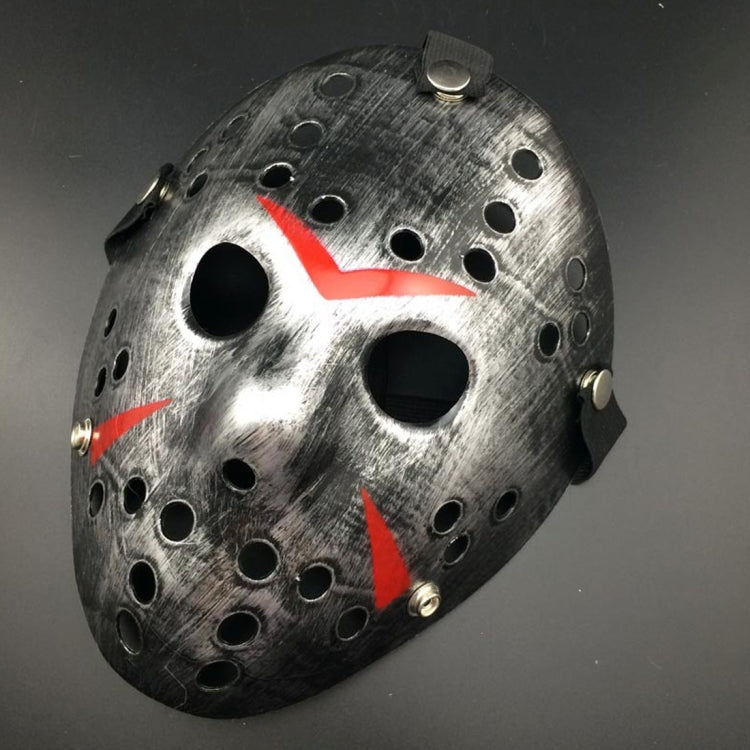 Halloween Party Cool Thicken Jason Mask, Fluorescent Green, Gold, Red + White, Silver