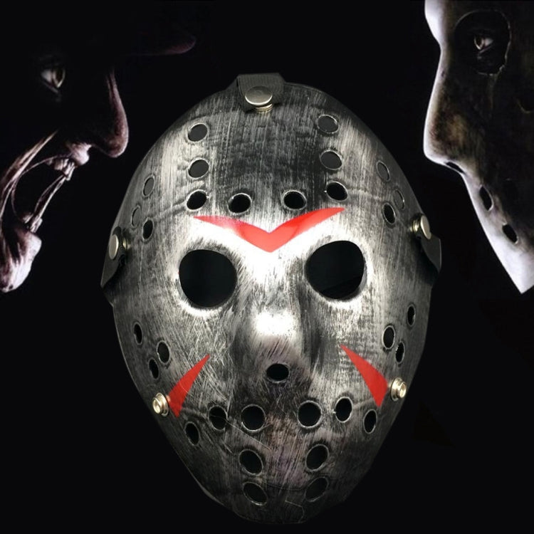 Halloween Party Cool Thicken Jason Mask, Fluorescent Green, Gold, Red + White, Silver