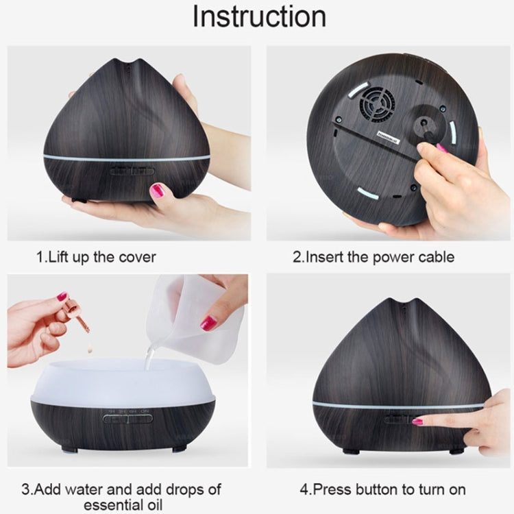 Peach Shape Wood Grain Remote Control Ultrasonic Humidifier Aromatherapy Machine Automatic Alcohol Sprayer with LED Lights, Capacity: 400mL, AU Plug (Light Wood Color), Diamond Light Wood Color, Peach Shape Dark Wood Color, Peach Shape Light Wood Color...
