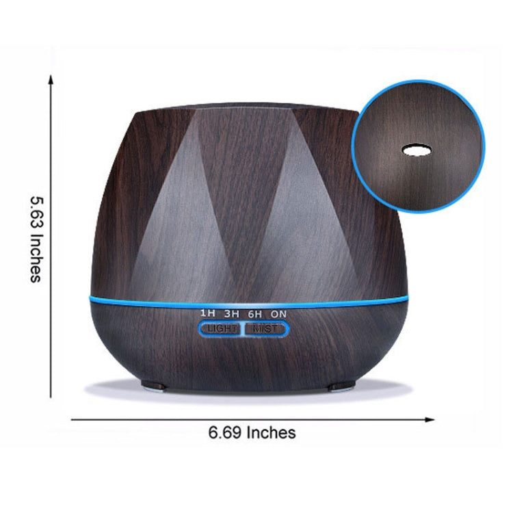 Peach Shape Wood Grain Remote Control Ultrasonic Humidifier Aromatherapy Machine Automatic Alcohol Sprayer with LED Lights, Capacity: 400mL, UK Plug (Dark Wood Color), Peach Shape Dark Wood Color, Peach Shape Light Wood Color, Diamond Dark Wood Color...