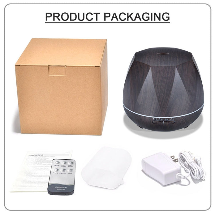 Peach Shape Wood Grain Remote Control Ultrasonic Humidifier Aromatherapy Machine Automatic Alcohol Sprayer with LED Lights, Capacity: 400mL, UK Plug (Dark Wood Color), Peach Shape Dark Wood Color, Peach Shape Light Wood Color, Diamond Dark Wood Color...