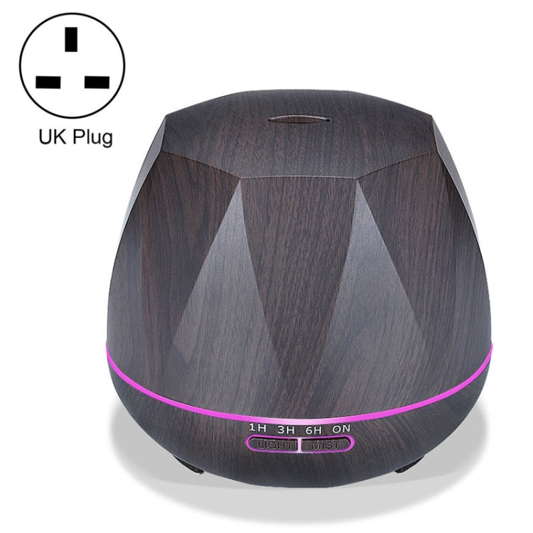 Peach Shape Wood Grain Remote Control Ultrasonic Humidifier Aromatherapy Machine Automatic Alcohol Sprayer with LED Lights, Capacity: 400mL, UK Plug (Dark Wood Color), Peach Shape Dark Wood Color, Peach Shape Light Wood Color, Diamond Dark Wood Color...