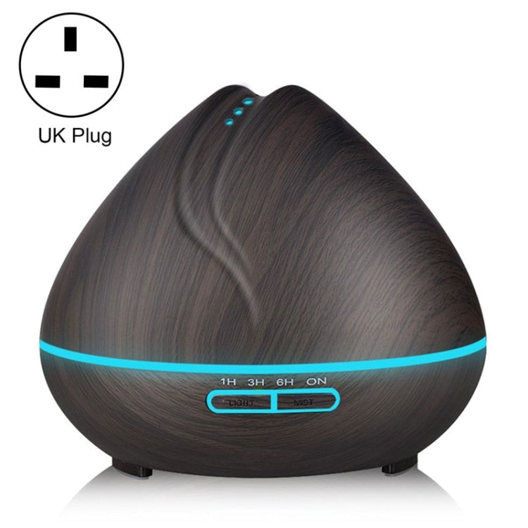 Peach Shape Wood Grain Remote Control Ultrasonic Humidifier Aromatherapy Machine Automatic Alcohol Sprayer with LED Lights, Capacity: 400mL, UK Plug (Dark Wood Color), Peach Shape Dark Wood Color, Peach Shape Light Wood Color, Diamond Dark Wood Color...