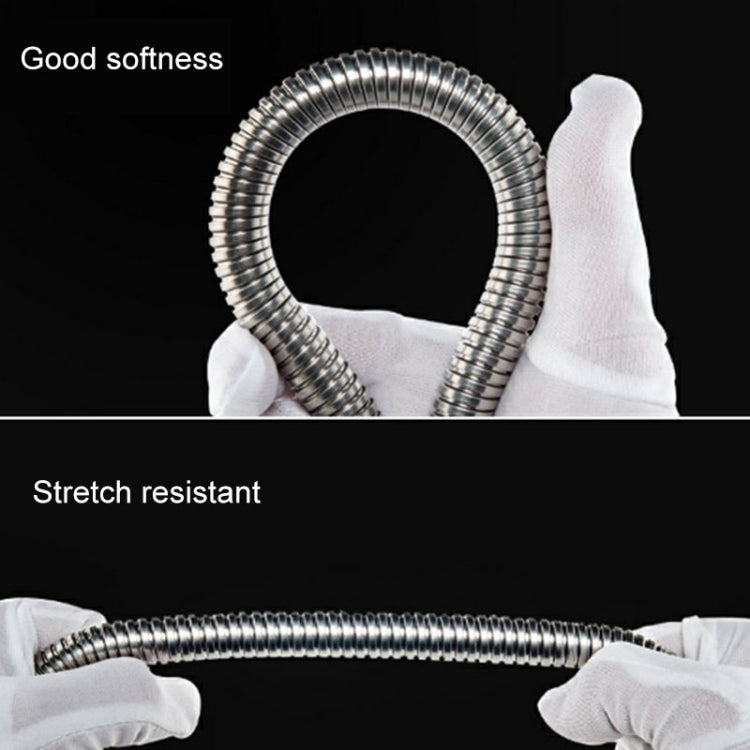 1.5m Flexible Stainless Steel Showerhead Hose Pipe Double Interlock Copper Interface Anti Burst Bath Water Pipe, 1.5m (Double Interlock)